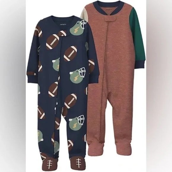 Carter’s 2-Pack 1-Piece Fleece Sleepwear| NWT | 3-6months (K004) - Picture 1 of 3
